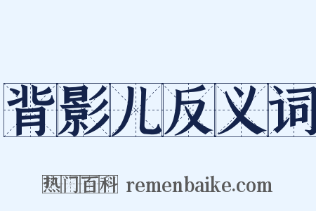 背影儿反义词是什么意思的图片